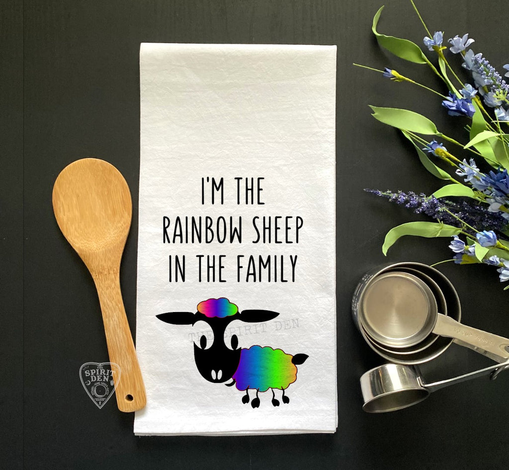 I'm The Rainbow Sheep In The Family Flour Sack Towel