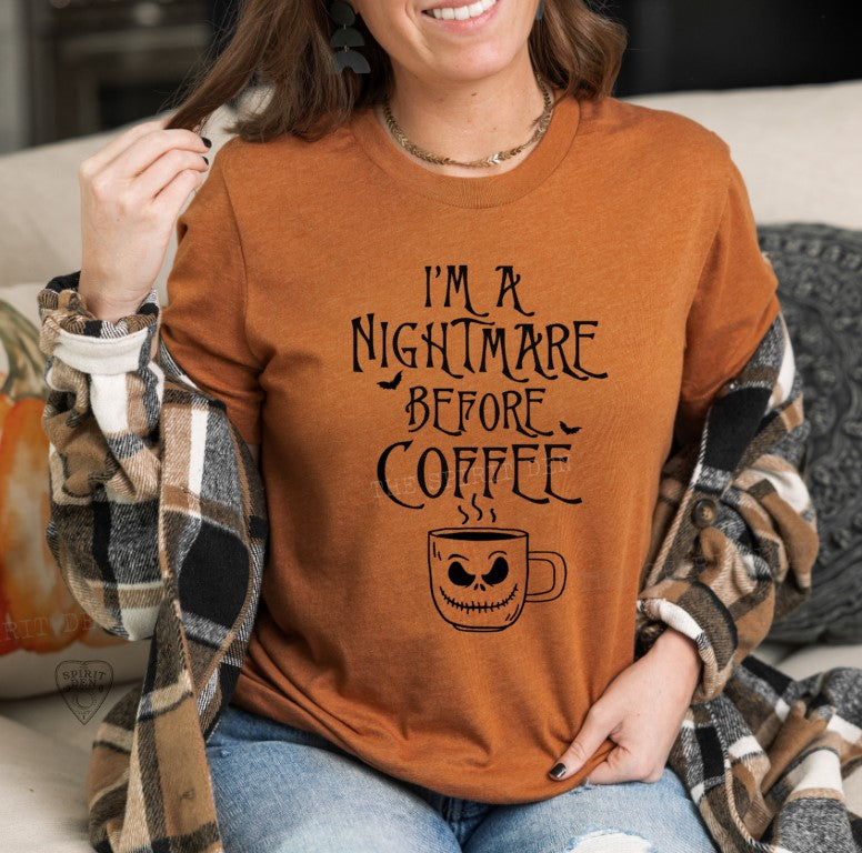 I'm A Nightmare Before Coffee Orange Unisex T-shirt