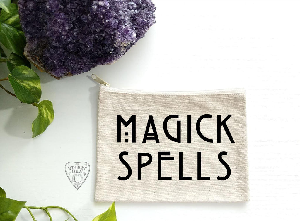 Magick Spells Canvas Zipper Bag - The Spirit Den