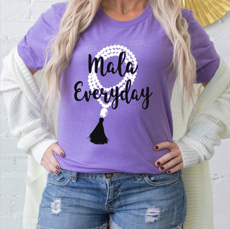 Mala Everyday Mala Beads Purple Unisex T-shirt