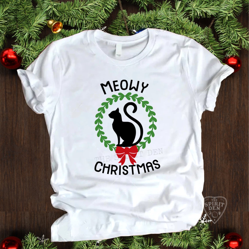 Meowy Christmas White Unisex T-shirt