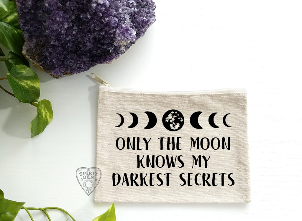 Only The Moon Knows My Darkest Secrets Canvas Zipper Bag