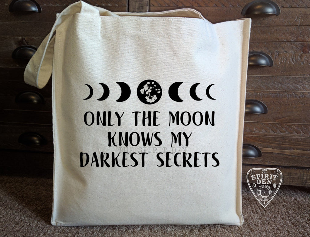 Only The Moon Knows My Darkest Secrets Canvas Market Tote Bag