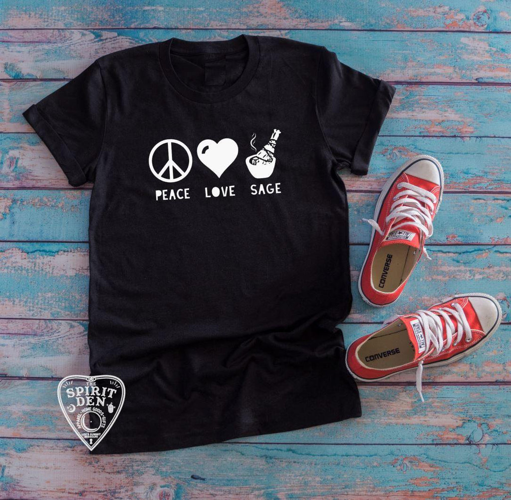 Peace Love Sage T-Shirt - The Spirit Den