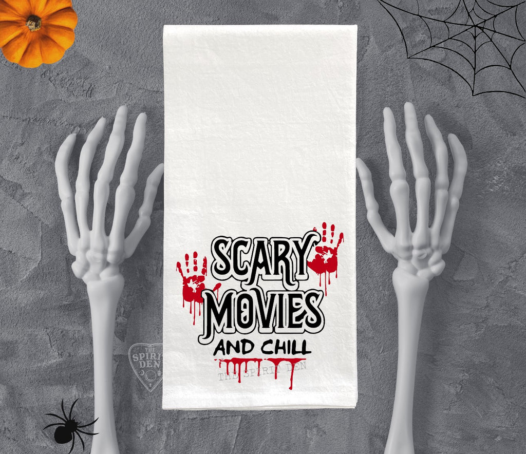Scary Movies And Chill Flour Sack Towel