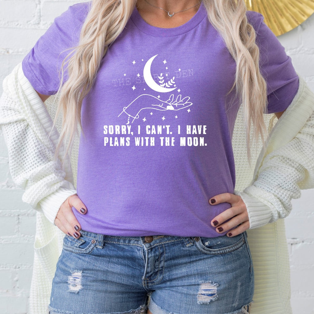 Sorry, I Can't. I Have Plans With The Moon Purple Unisex T-shirt
