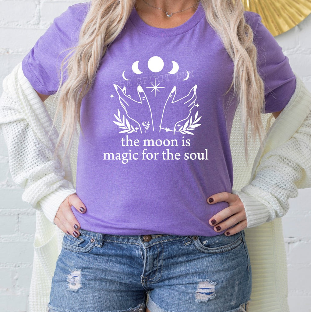 The Moon Is Magic For The Soul Purple Unisex T-shirt