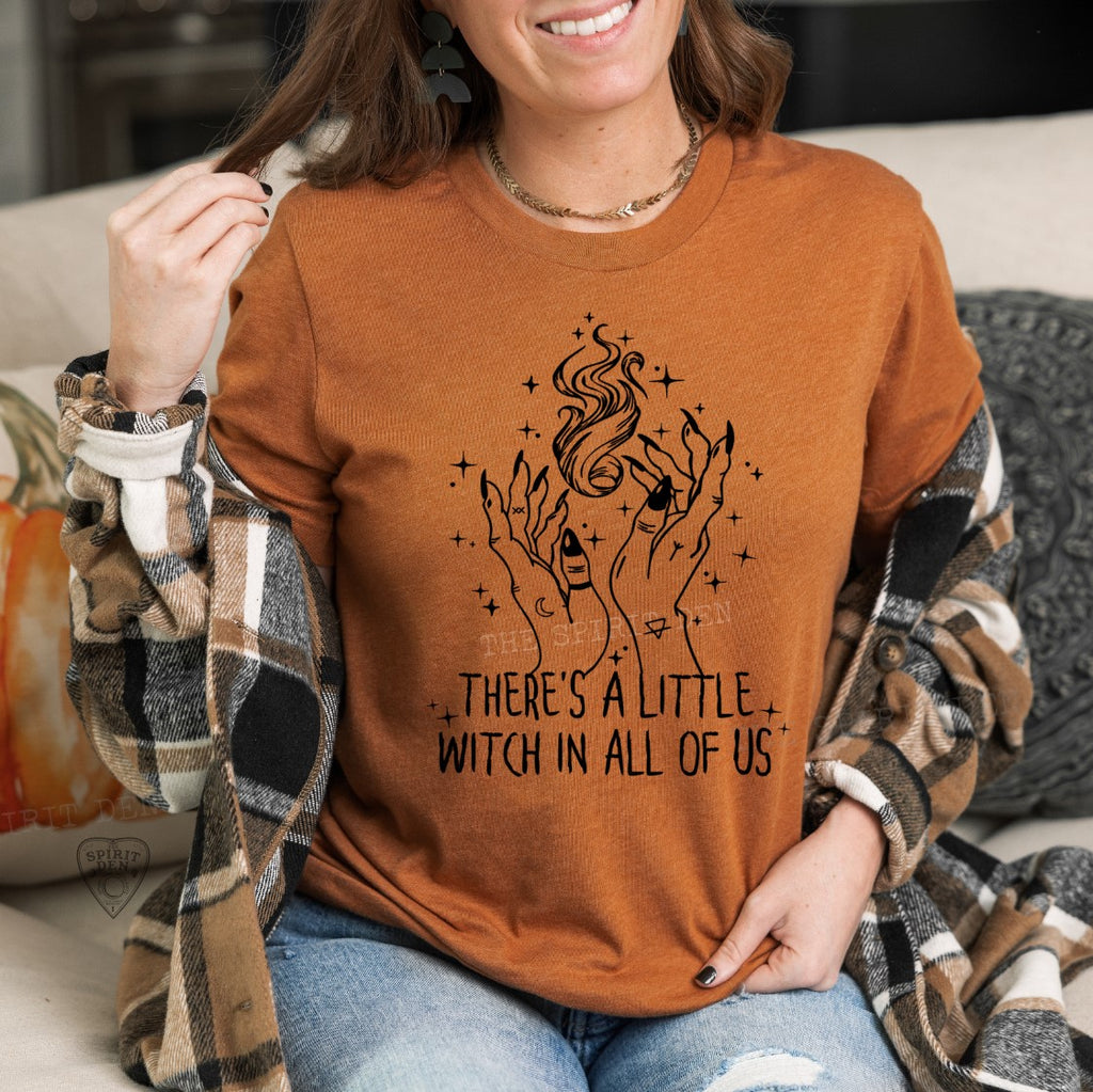There's A Little Witch In All Of Us Orange Unisex T-shirt