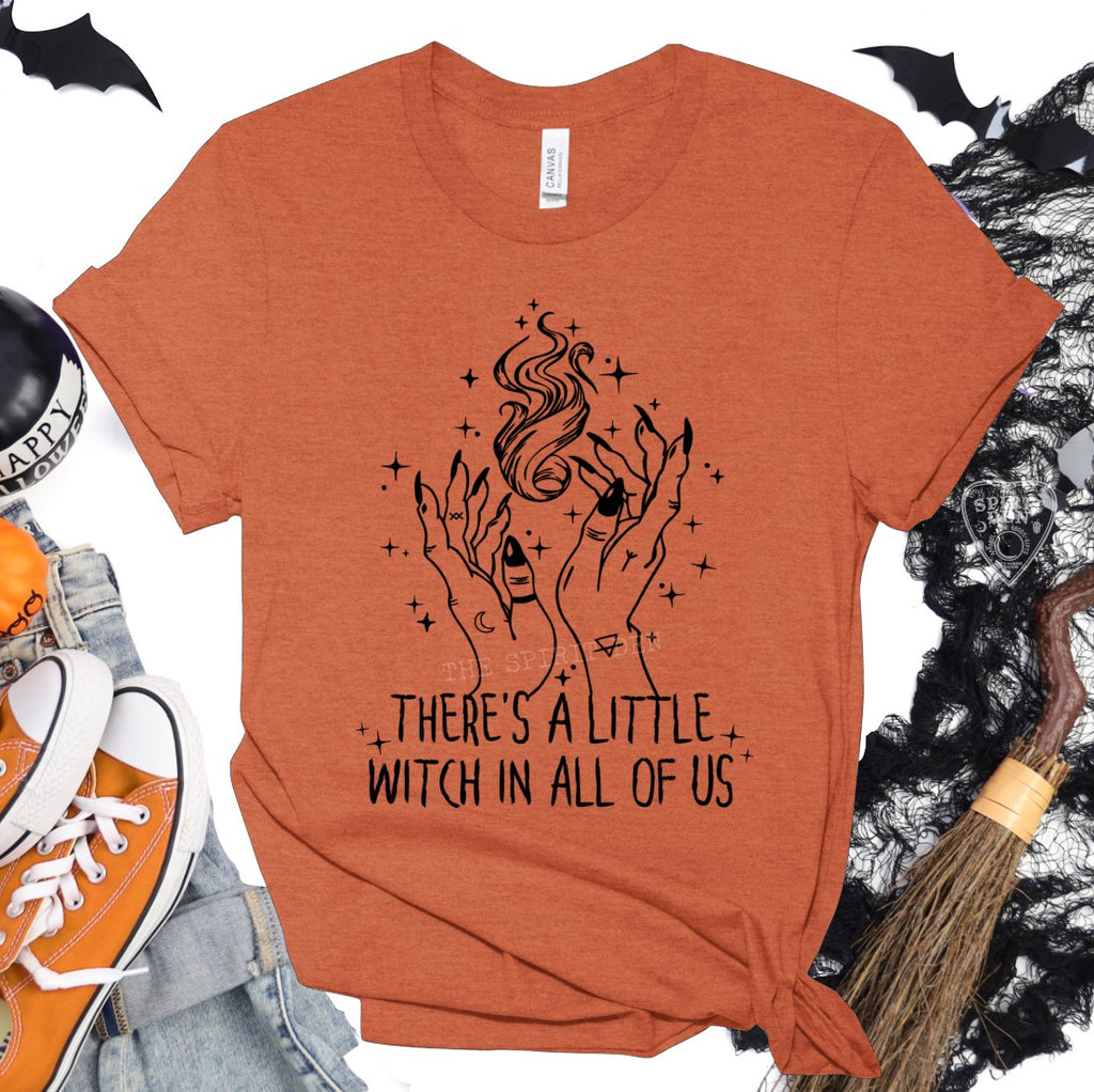 There's A Little Witch In All Of Us Orange Unisex T-shirt