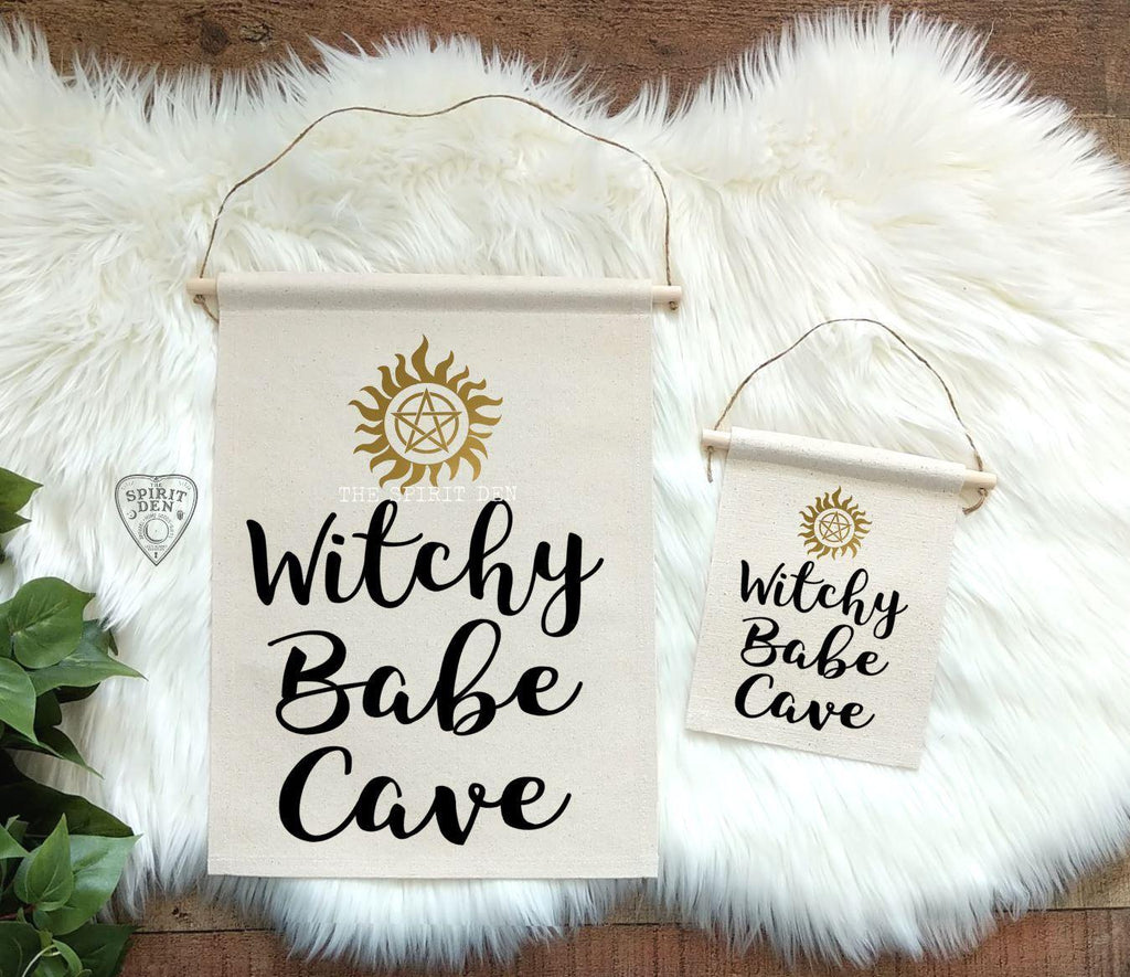 Witchy Babe Cave Cotton Canvas Wall Banner - The Spirit Den