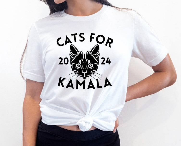 Cats For Kamala White T-Shirt