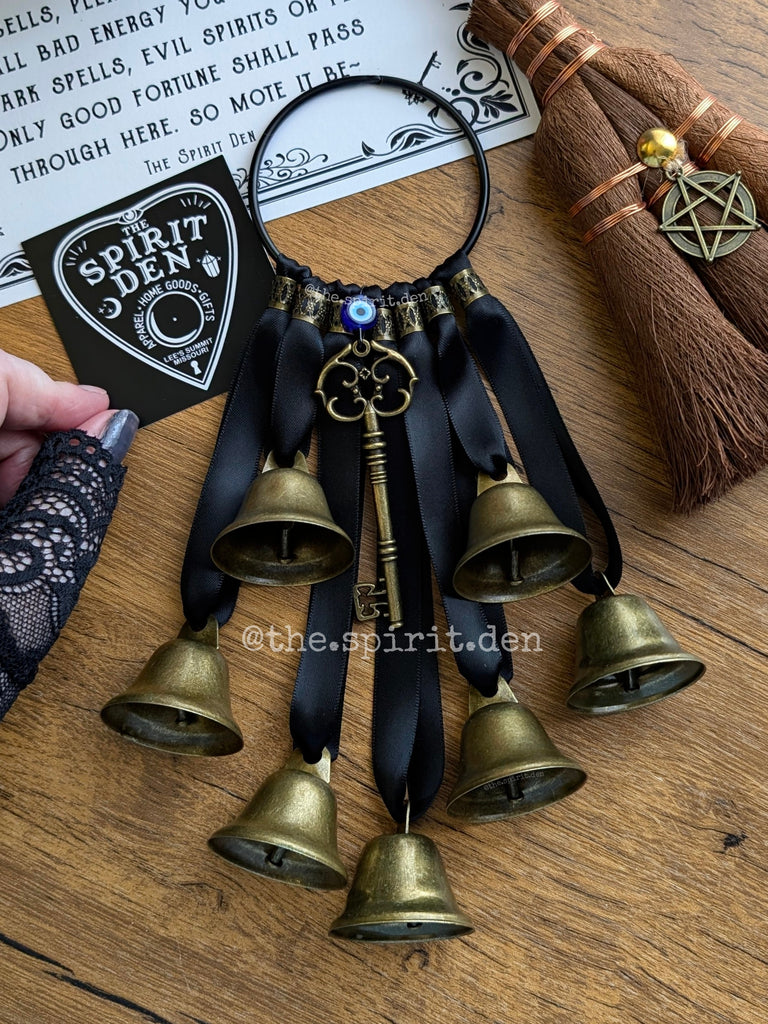 -NEW- Evil Eye Witch Bells With Key | Protection Bells Door Charm