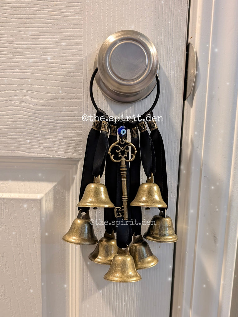 -NEW- Evil Eye Witch Bells With Key | Protection Bells Door Charm