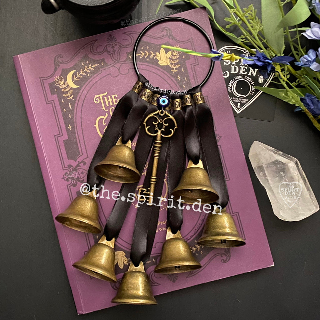 -NEW- Evil Eye Witch Bells With Key | Protection Bells Door Charm