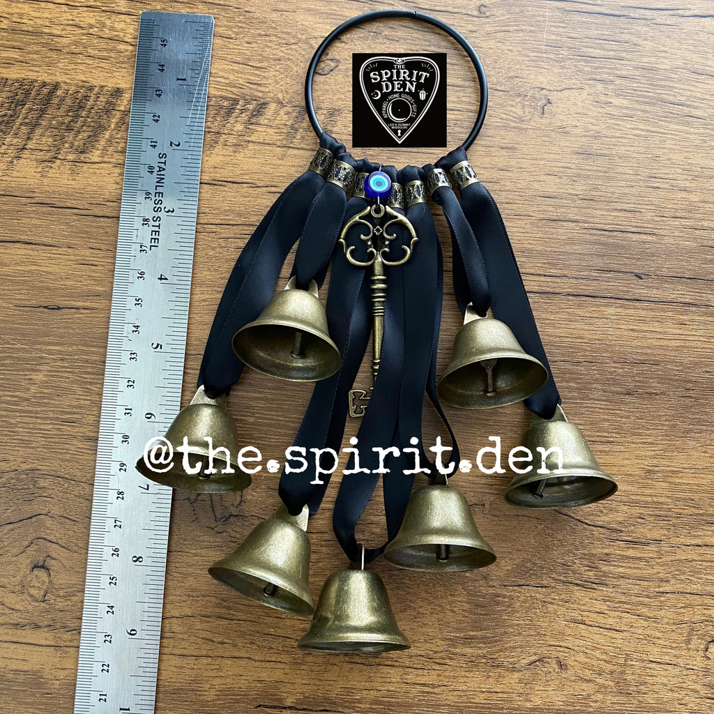 -NEW- Evil Eye Witch Bells With Key | Protection Bells Door Charm