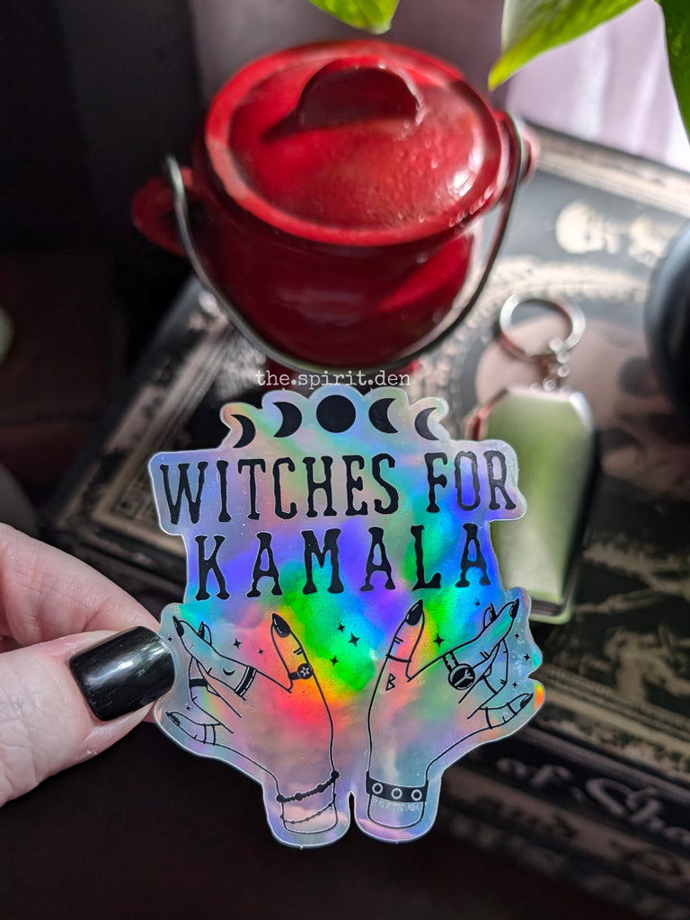 Holographic Witches For Kamala Sticker