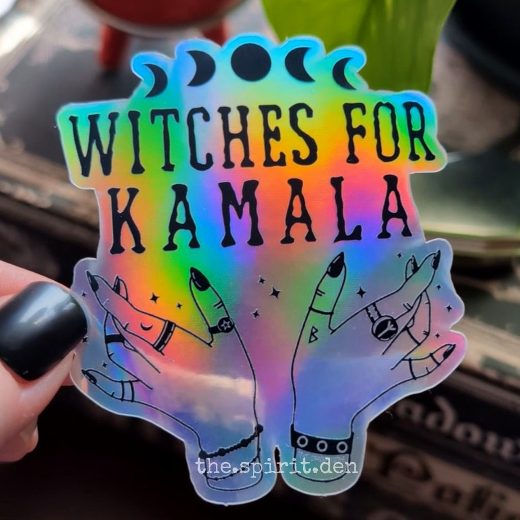 Holographic Witches For Kamala Sticker