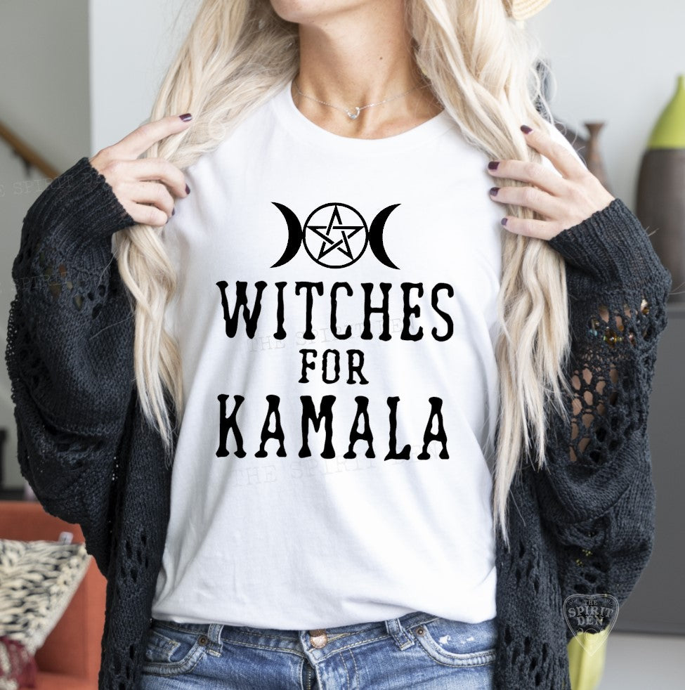 Witches For Kamala Pentacle White T-Shirt