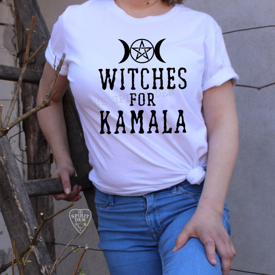 Witches For Kamala Pentacle White T-Shirt