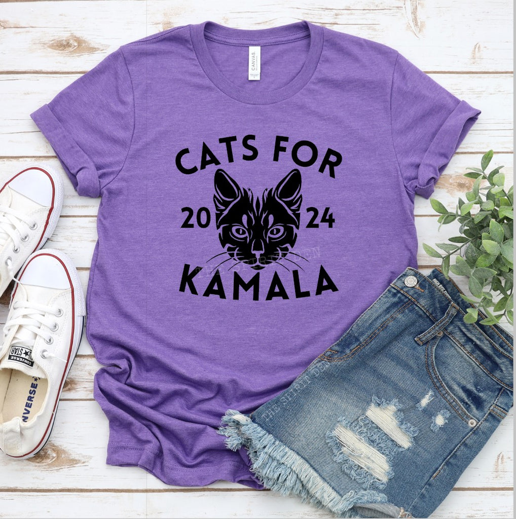 Cats For Kamala Purple T-Shirt