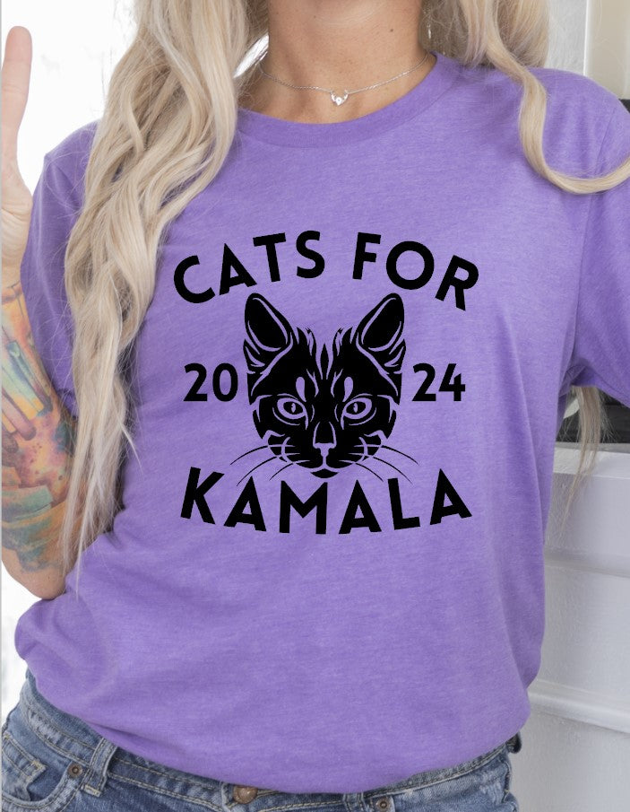 Cats For Kamala Purple T-Shirt