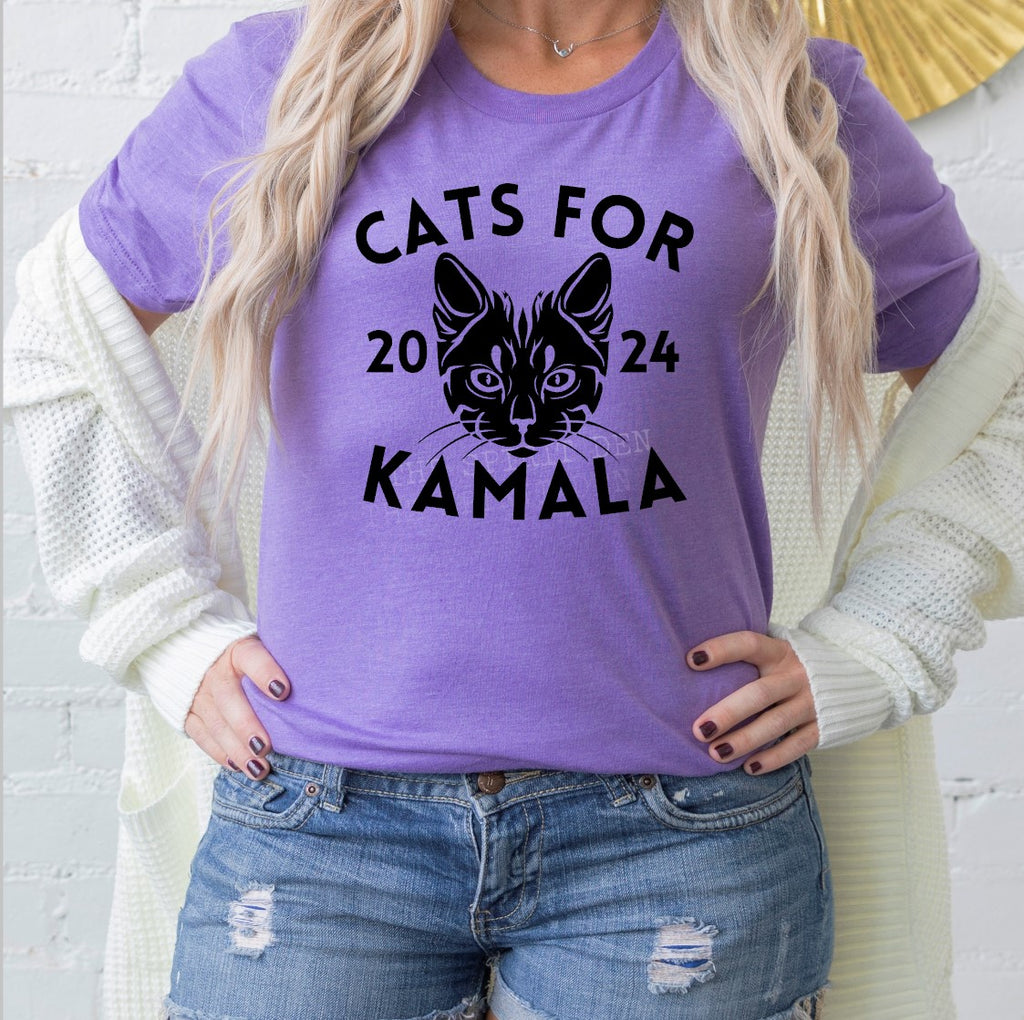 Cats For Kamala Purple T-Shirt