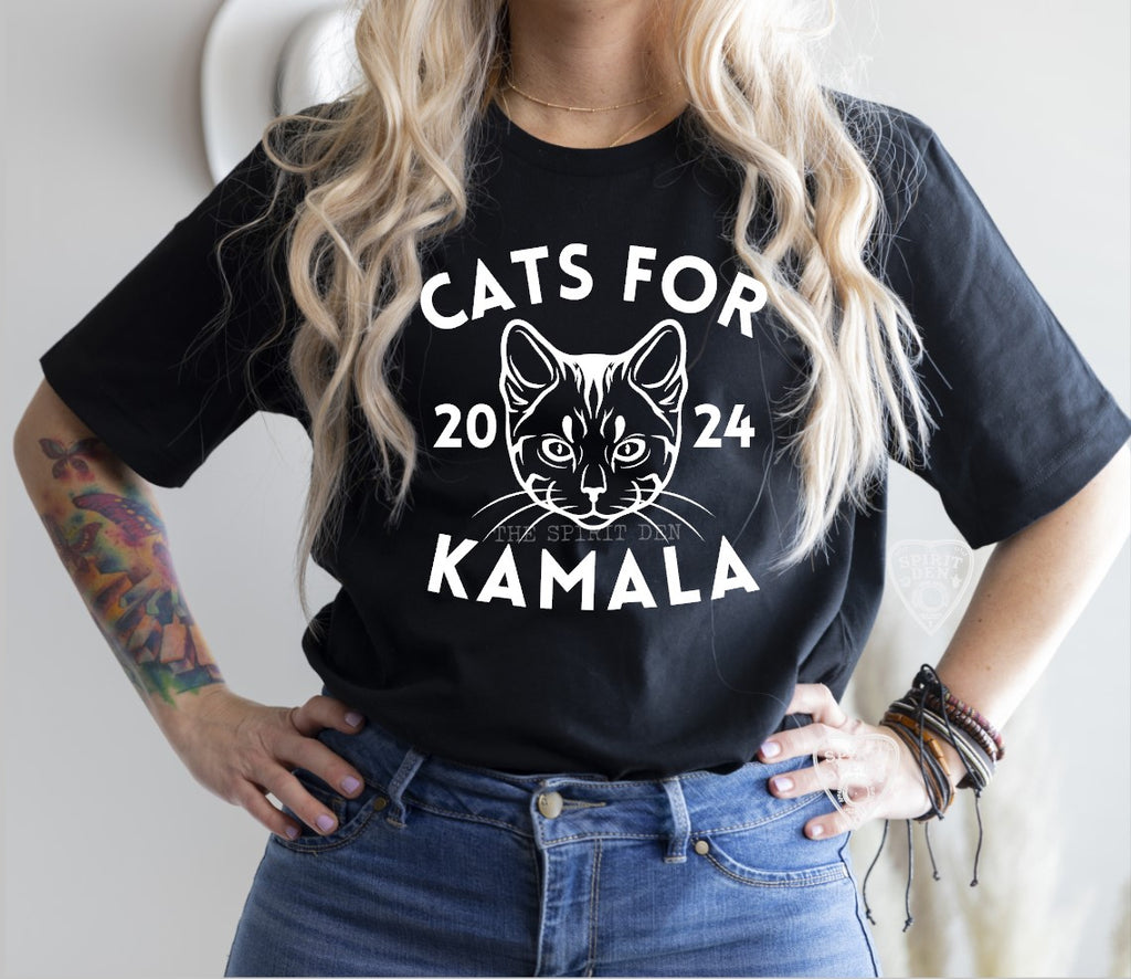 Cats For Kamala 2024 T-Shirt Extended Sizes