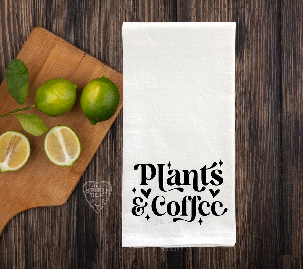 Plants & Coffee Flour Sack Kitchen Towel