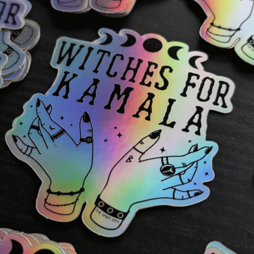 Holographic Witches For Kamala Sticker