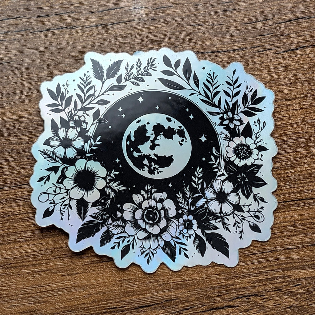 Holographic Flower Moon Sticker