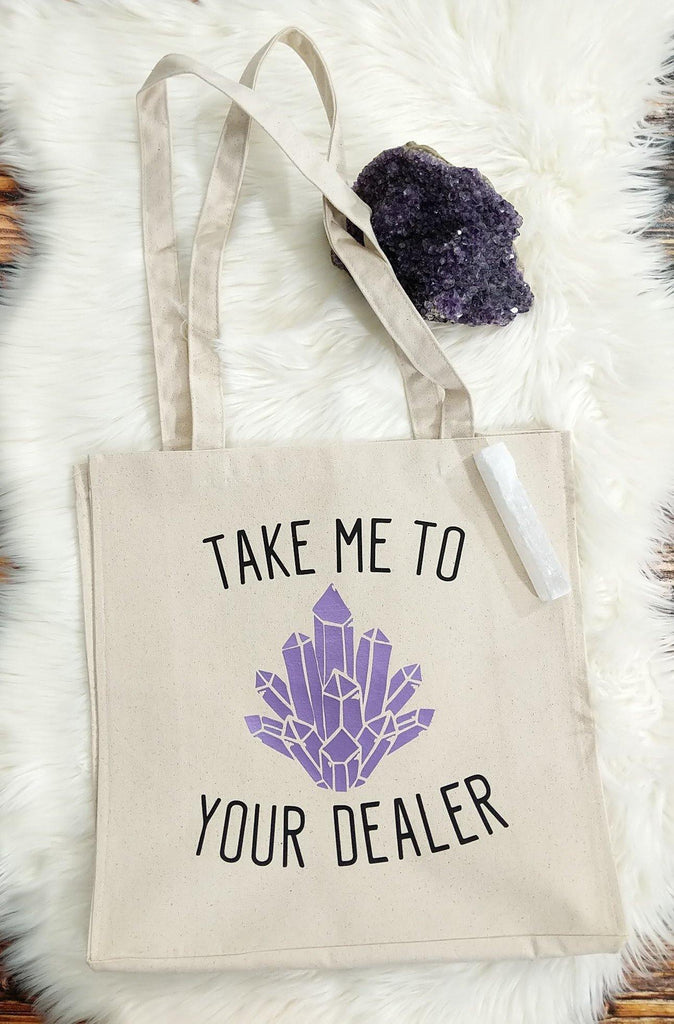 Crystal - Take Me To Your Dealer Canvas Market Tote Bag - The Spirit Den