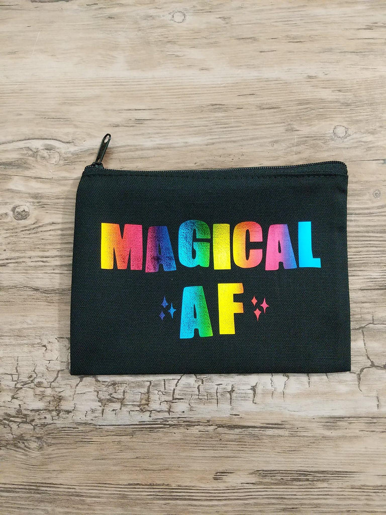 Rainbow Magical AF Black Zipper Bag - The Spirit Den