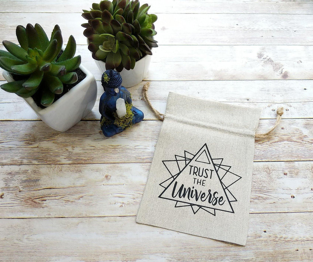 Trust The Universe Sacred Geometry Cotton Linen Deck Bag - The Spirit Den