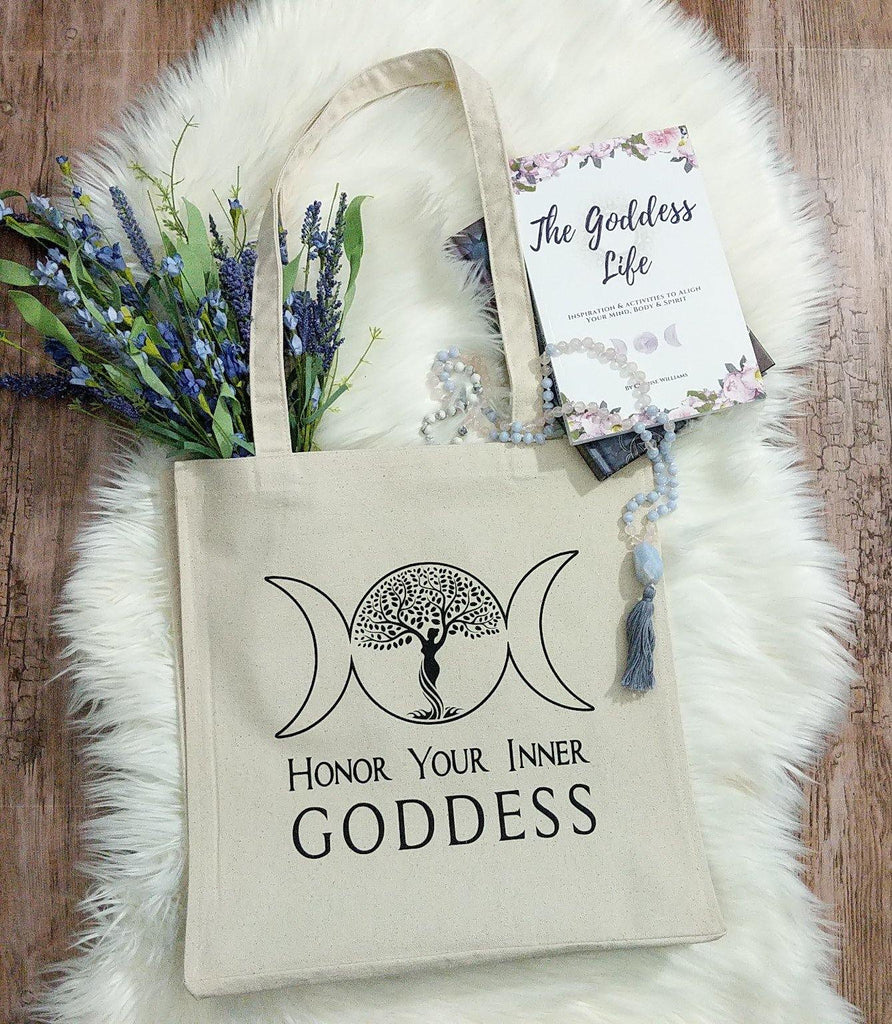 Honor Your Inner Goddess Cotton Canvas Market Tote Bag - The Spirit Den