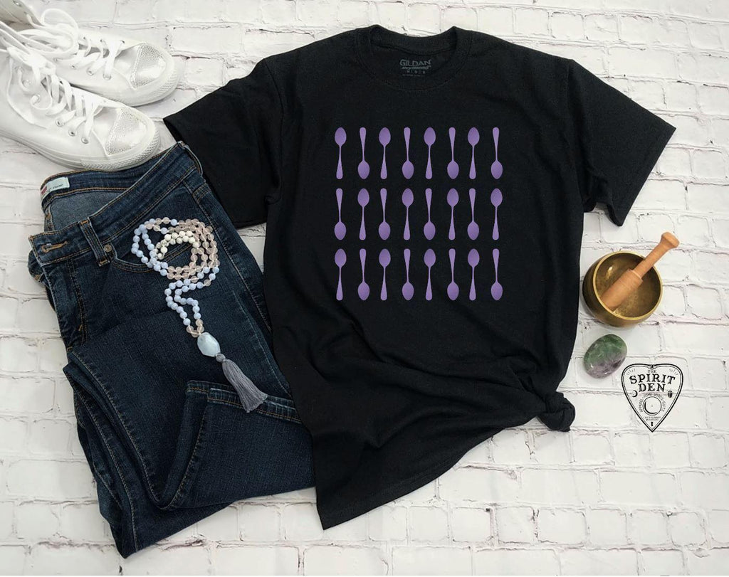 All The Spoons (Purple Design) Spoonie T-Shirt - The Spirit Den