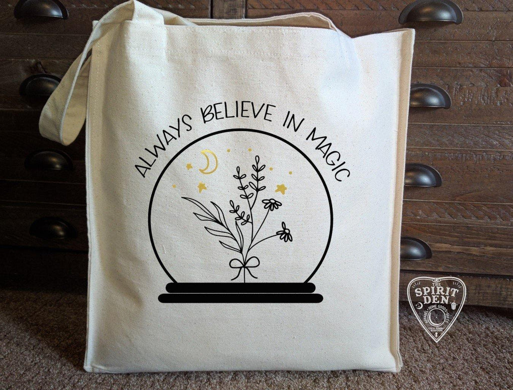 Always Believe In Magic Crystal Ball Cotton Canvas Market Bag - The Spirit Den