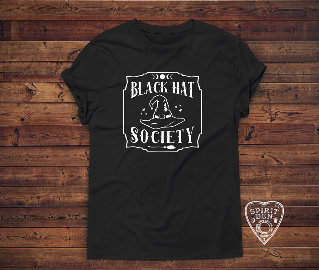 Black Hat Society Witch Hat T-shirt - The Spirit Den