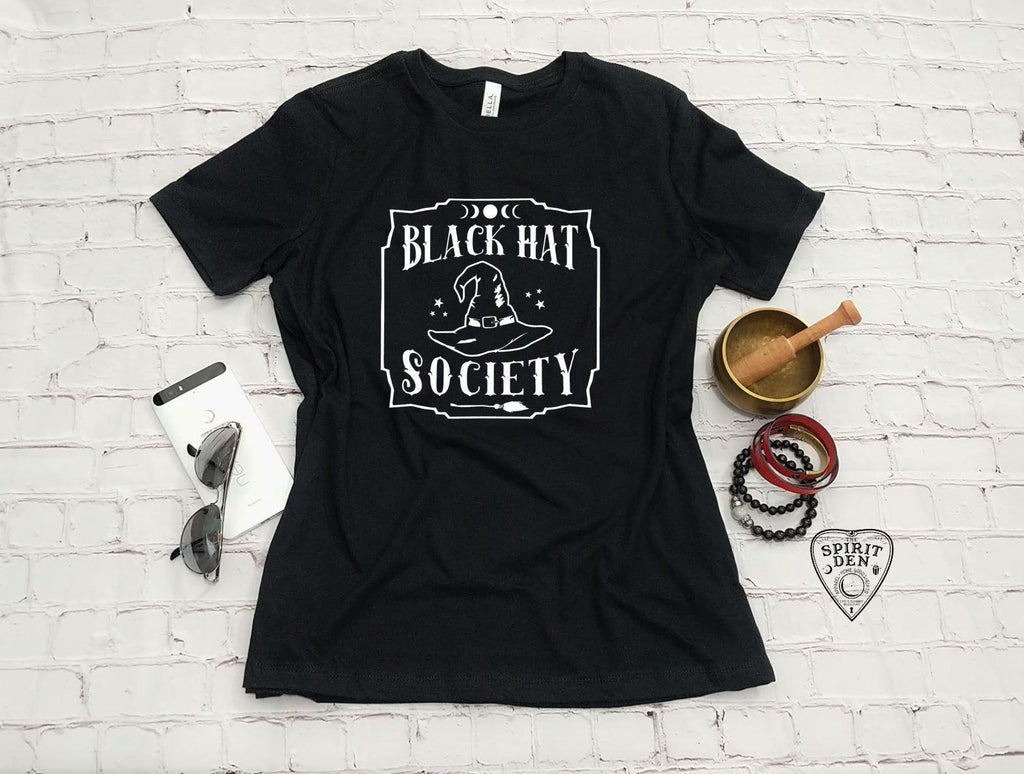 Black Hat Society Witch Hat T-shirt - The Spirit Den