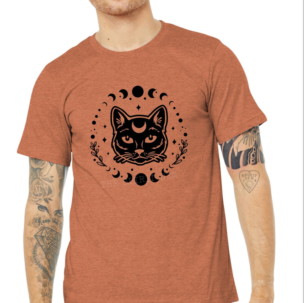 Cosmic Luna Cat Orange Unisex T-shirt