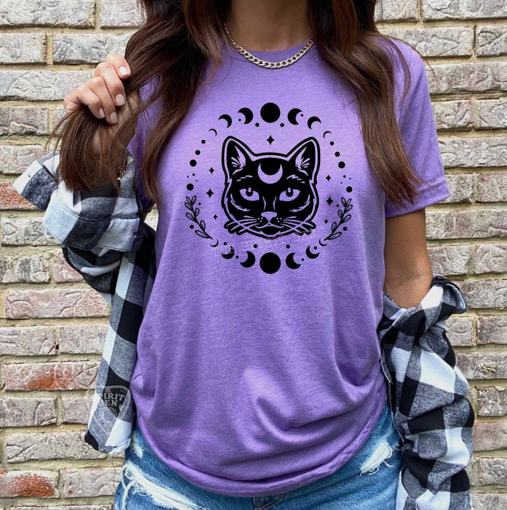 Cosmic Luna Cat Purple Unisex T-shirt