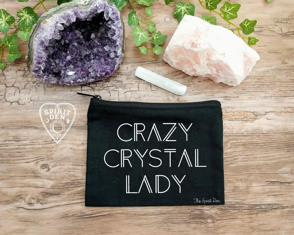 Crazy Crystal Lady Black Zipper Bag - The Spirit Den