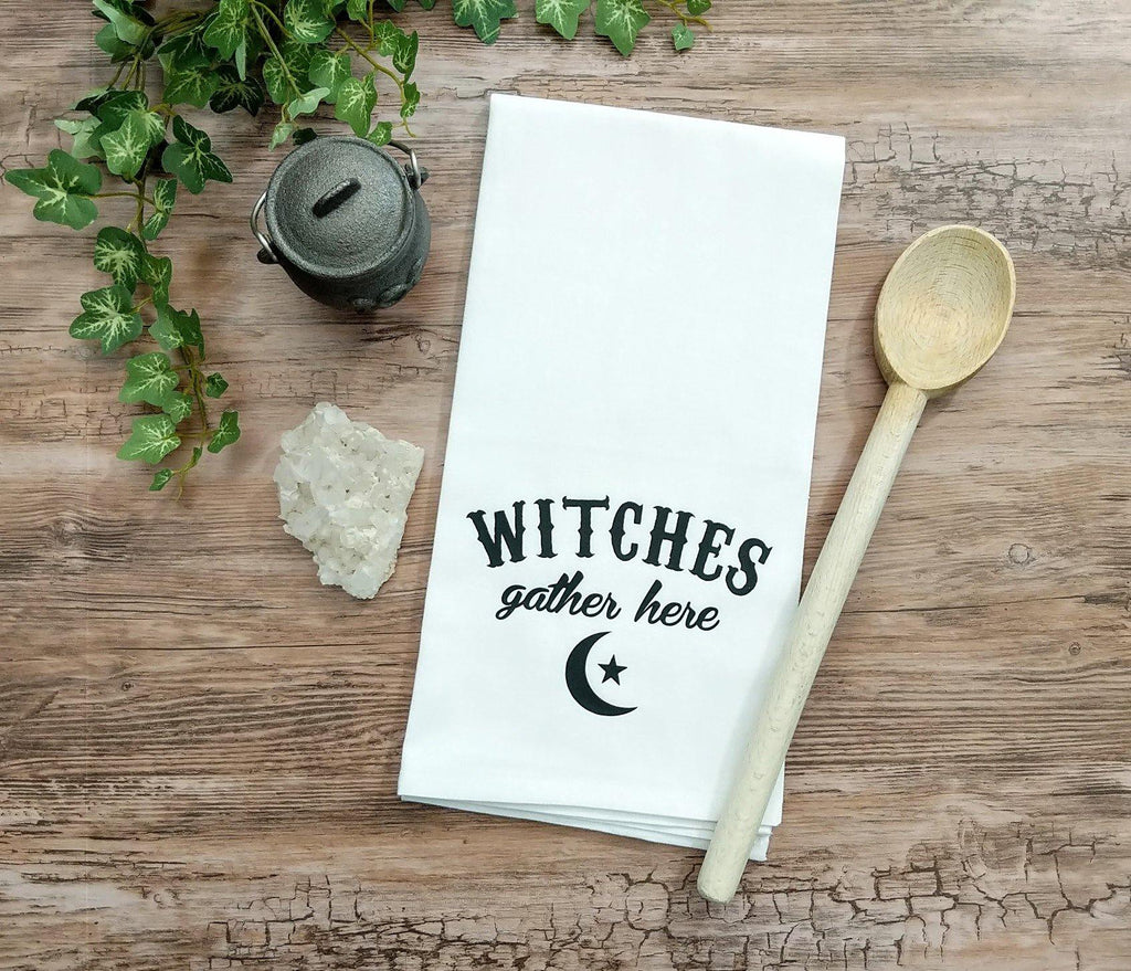 Witches Gather Here Flour Sack Towel - The Spirit Den