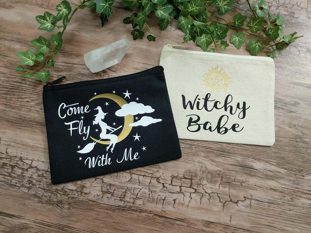 Come Fly With Me Witch Black Zipper Bag - The Spirit Den