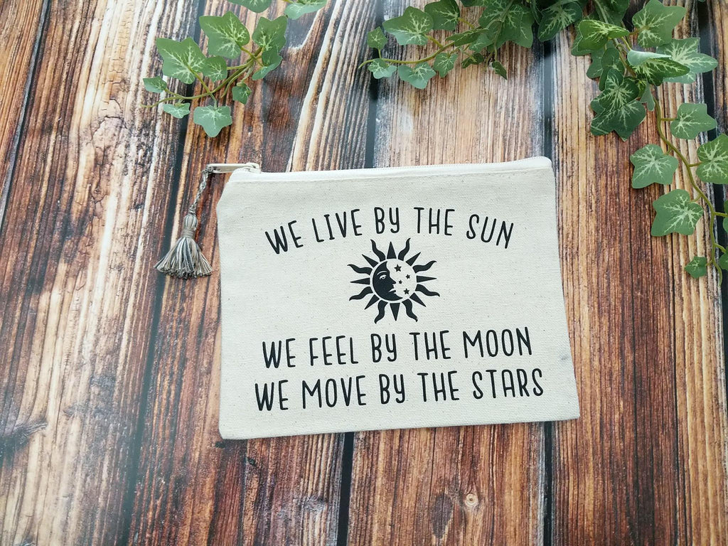 We Live By The Sun Feel By The Moon Move By The Stars Canvas Bag - The Spirit Den