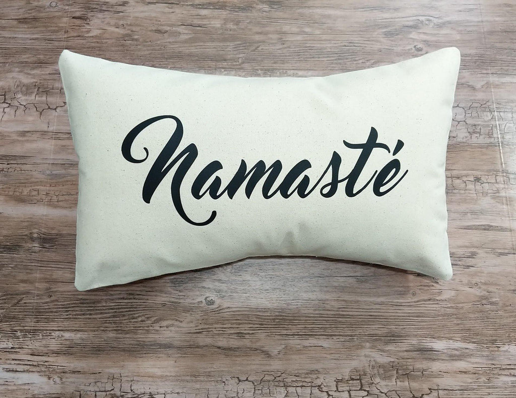 Namaste Cotton Canvas Lumbar Pillow - The Spirit Den