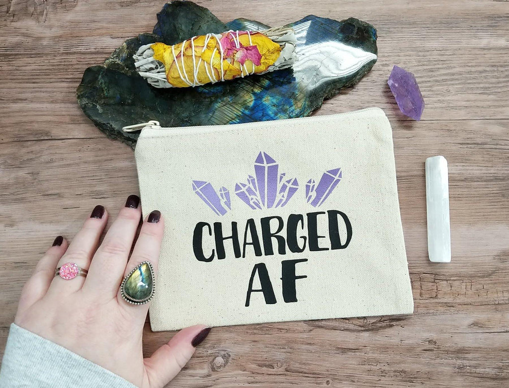 Charged AF Canvas Zipper Bag - The Spirit Den