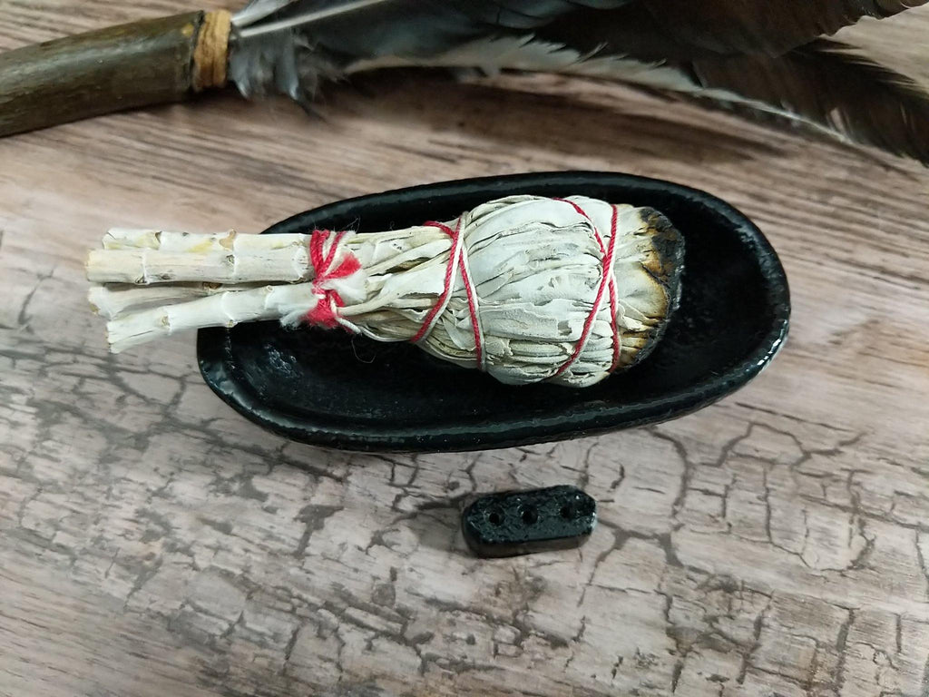 Cast Iron Canoe Sage Pot and Incense Burner - The Spirit Den