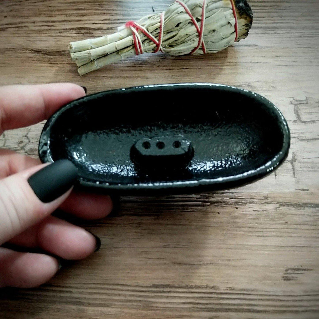 Cast Iron Canoe Sage Pot and Incense Burner - The Spirit Den