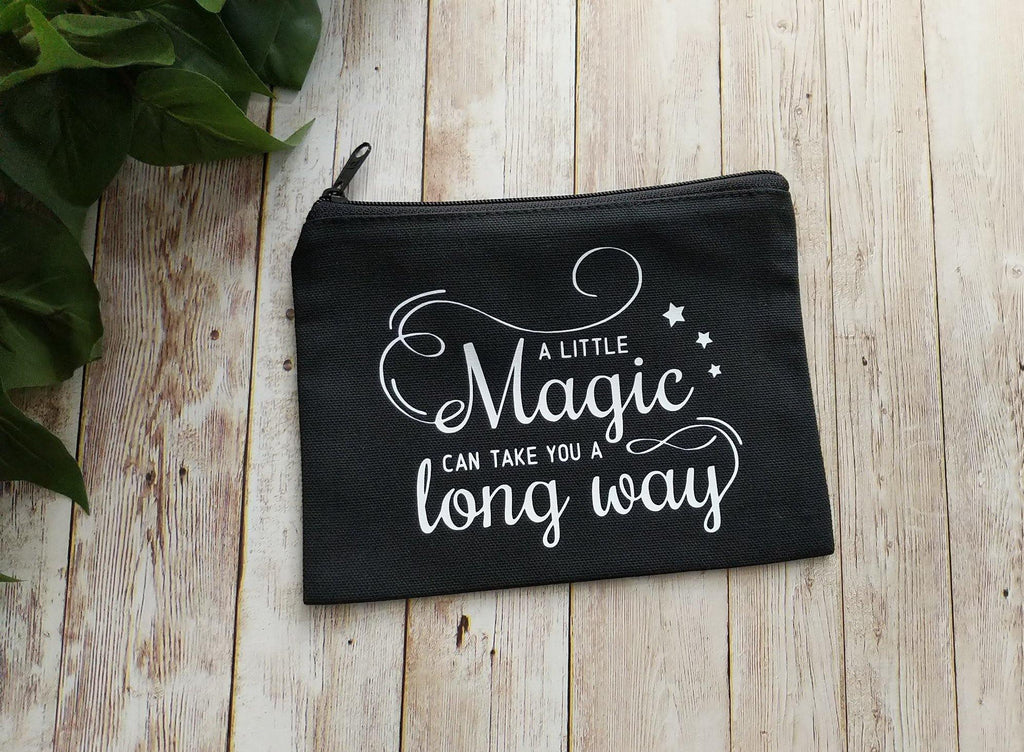 A Little Magic Can Take You A Long Way Black Zipper Bag - The Spirit Den