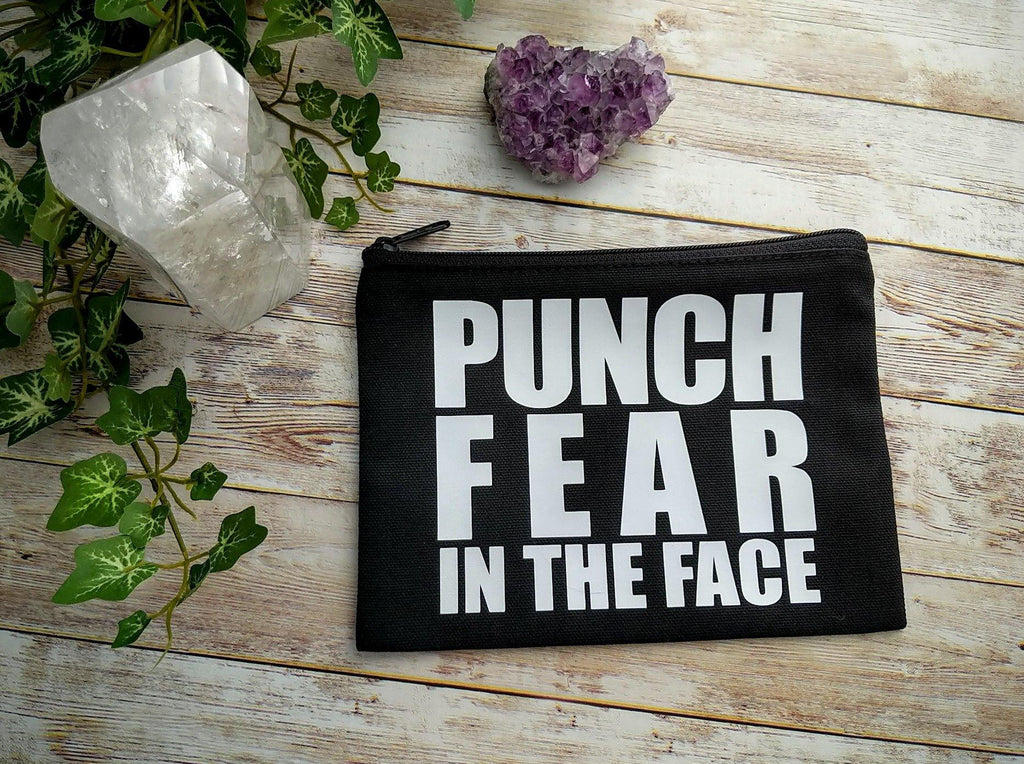 Punch Fear In The Face Black Zipper Bag - The Spirit Den